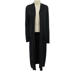 FRAME Denim Womens Extra Small XS Le Duster Cardigan Black Long Front Pockets